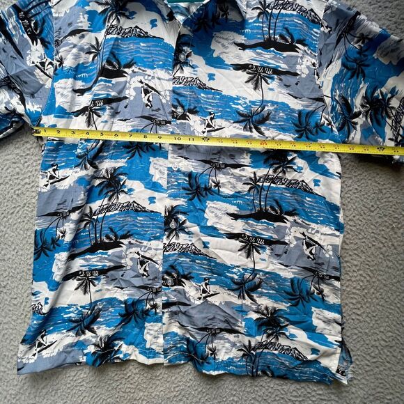 Han Ton Hawaiian Shirt Mens Large Aloha Tropical Button Up Short Sleeve - Picture 2 of 15